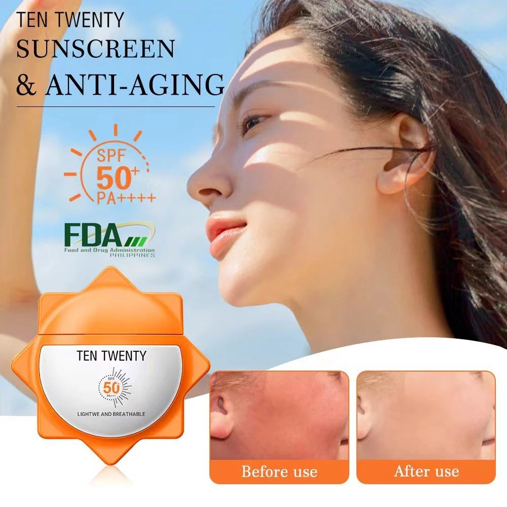 TEN TWENTY Ultra White Sunscreen SPF50+ Whitening Wear Sun Screen Sunblock Skincare Tinted Soon 40g