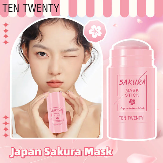 TEN TWENTY Solid Cleansing Japan Sakura Mask Moisturizing Facial Skin Care Removal Oil Blackhead 40g