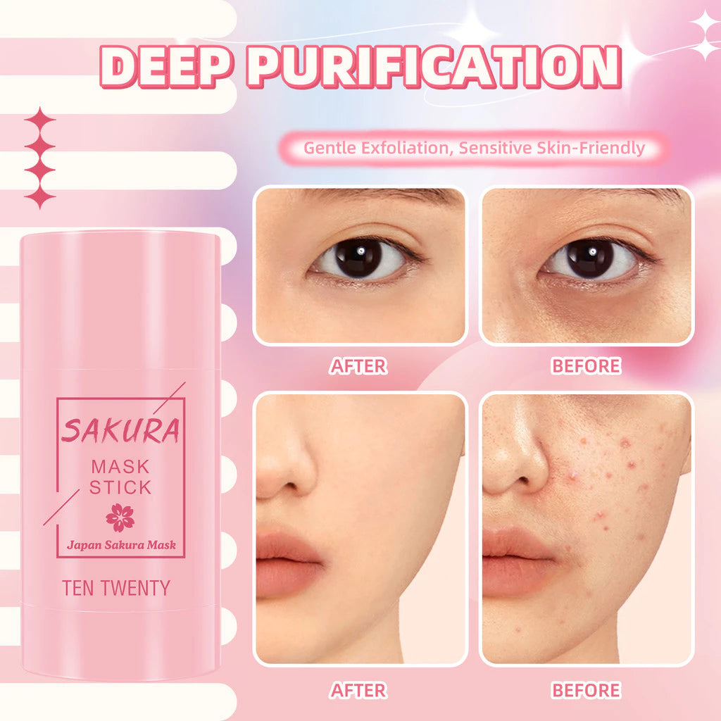 TEN TWENTY Solid Cleansing Japan Sakura Mask Moisturizing Facial Skin Care Removal Oil Blackhead 40g