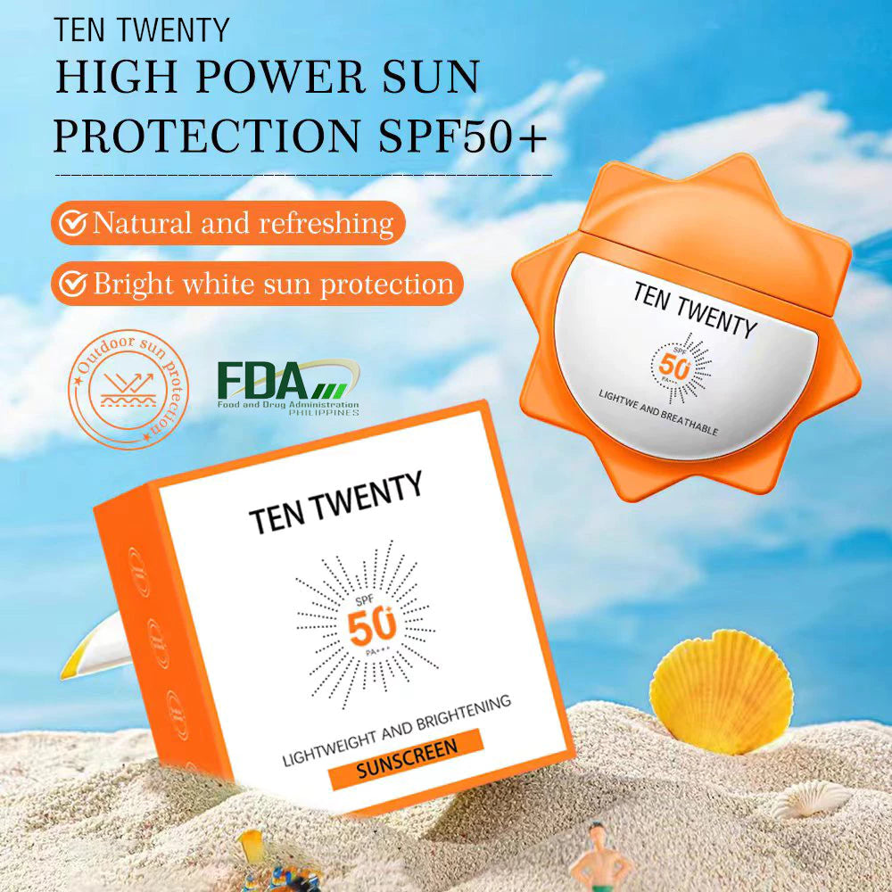 TEN TWENTY Ultra White Sunscreen SPF50+ Whitening Wear Sun Screen Sunblock Skincare Tinted Soon 40g