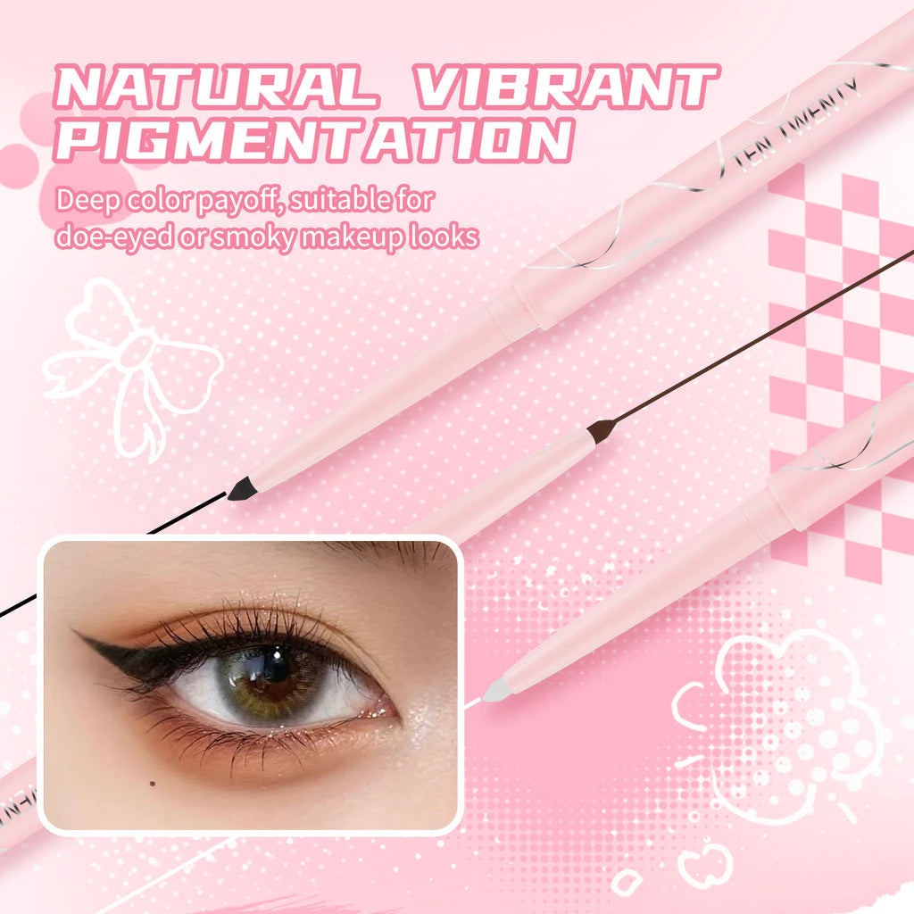 TEN TWENTY Waterproof eyeliner, black, brown & white, even coloring, long-lasting and natural makeup