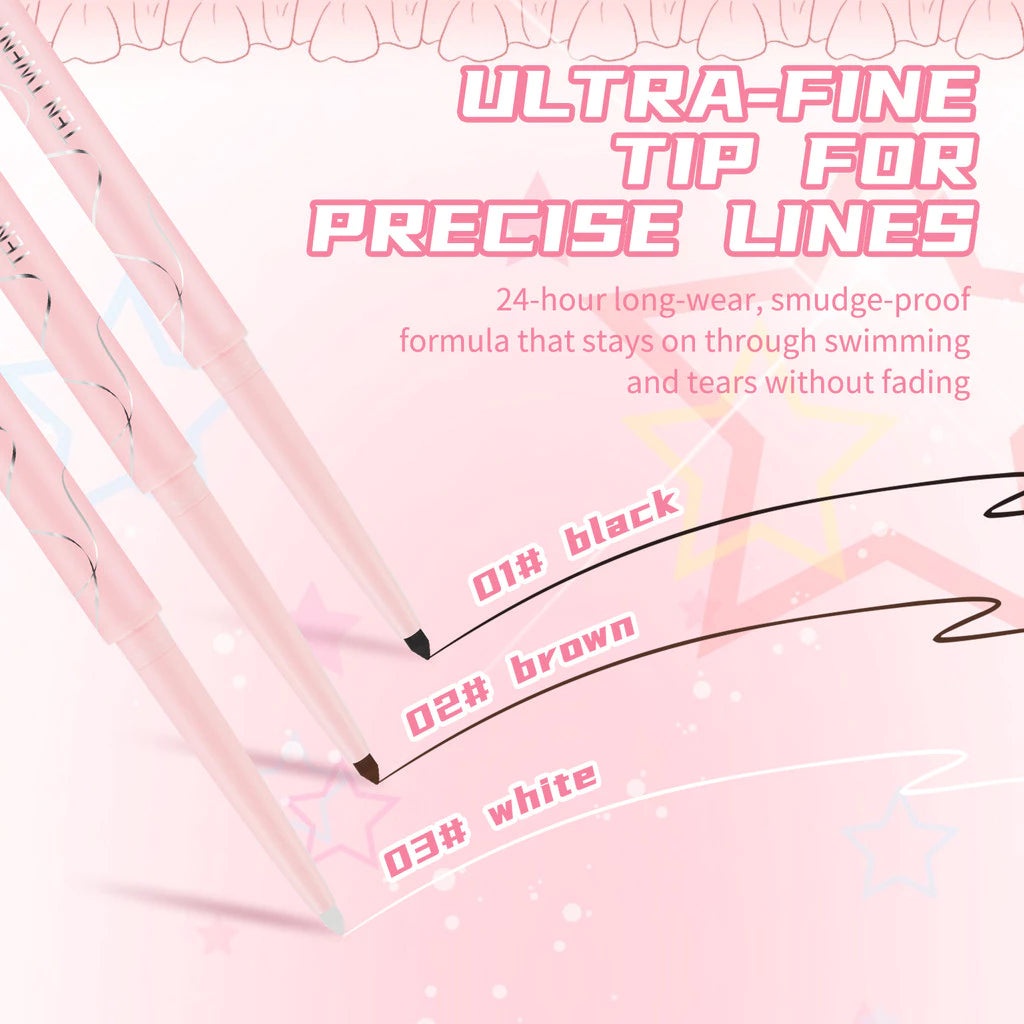 TEN TWENTY Waterproof eyeliner, black, brown & white, even coloring, long-lasting and natural makeup