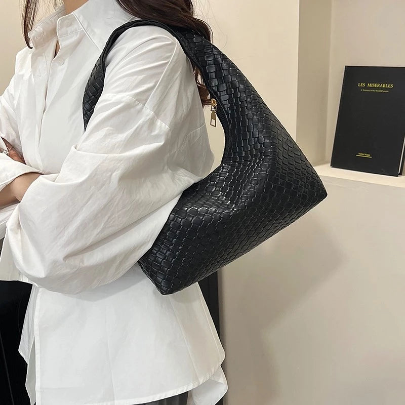 Armpit Hobo Handbag For Women Soft PU Leather