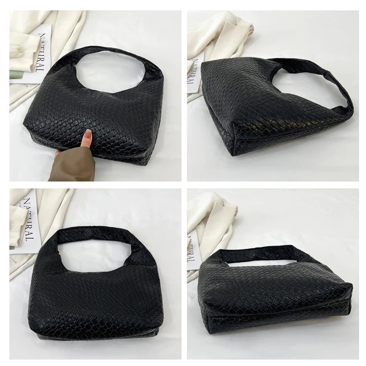 Armpit Hobo Handbag For Women Soft PU Leather