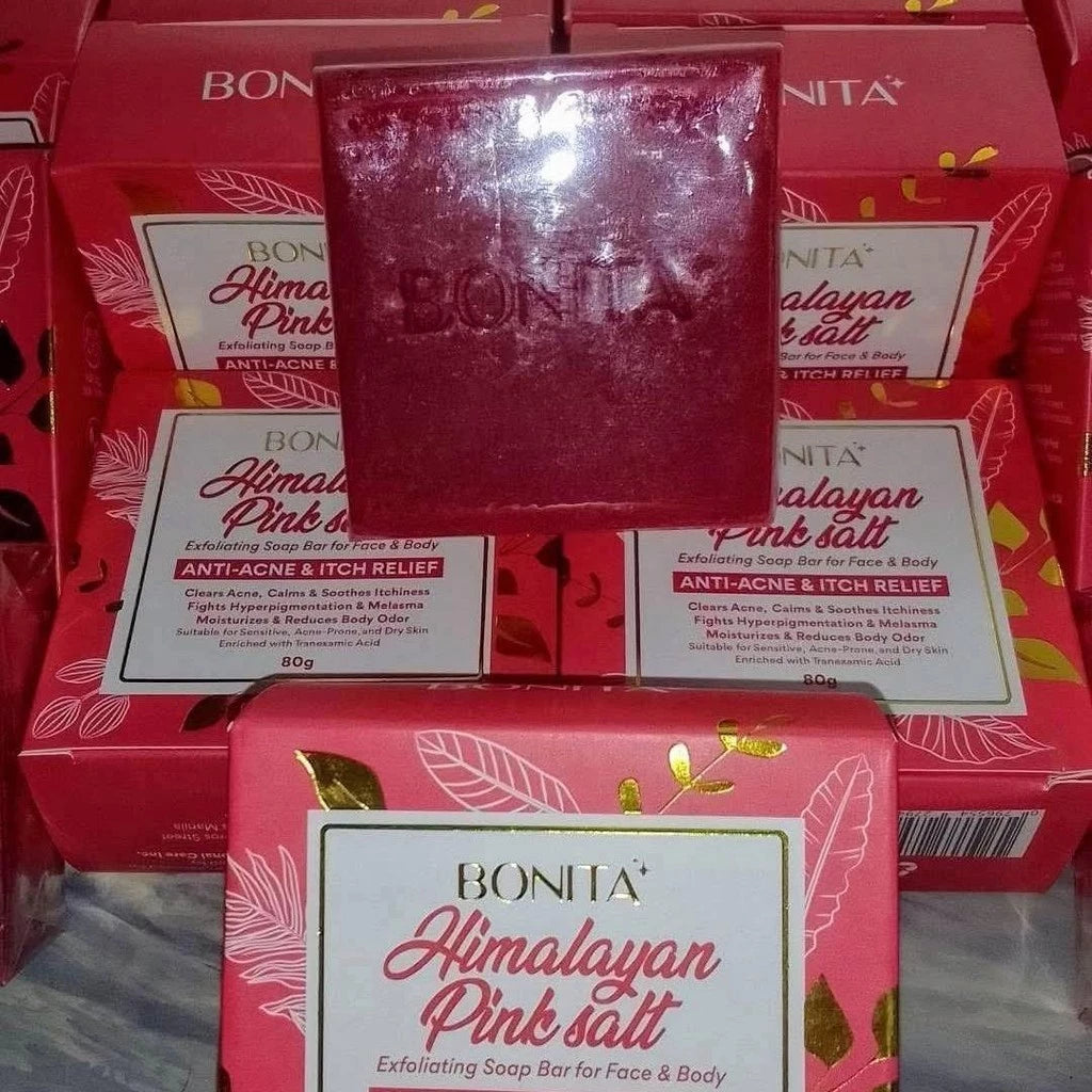 BONITA Himalayan Pink Salt Soap 80g | Anti itch Acne Antibacterial Moisturizing Scar Psoriasis