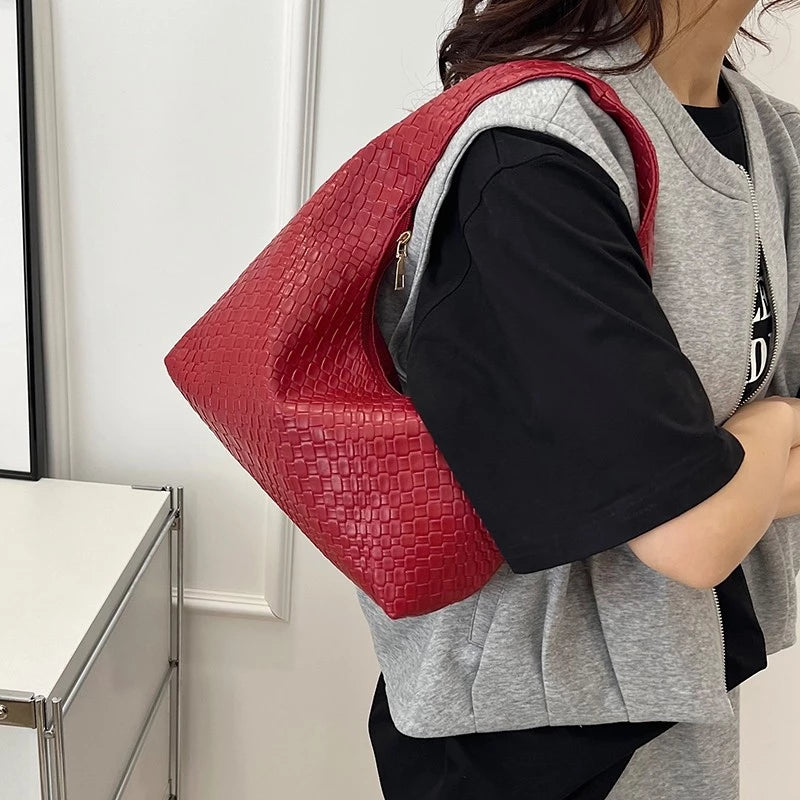 Armpit Hobo Handbag For Women Soft PU Leather