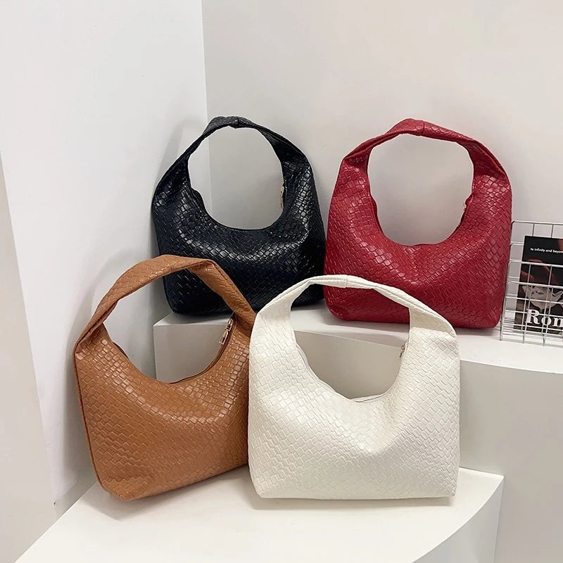 Armpit Hobo Handbag For Women Soft PU Leather