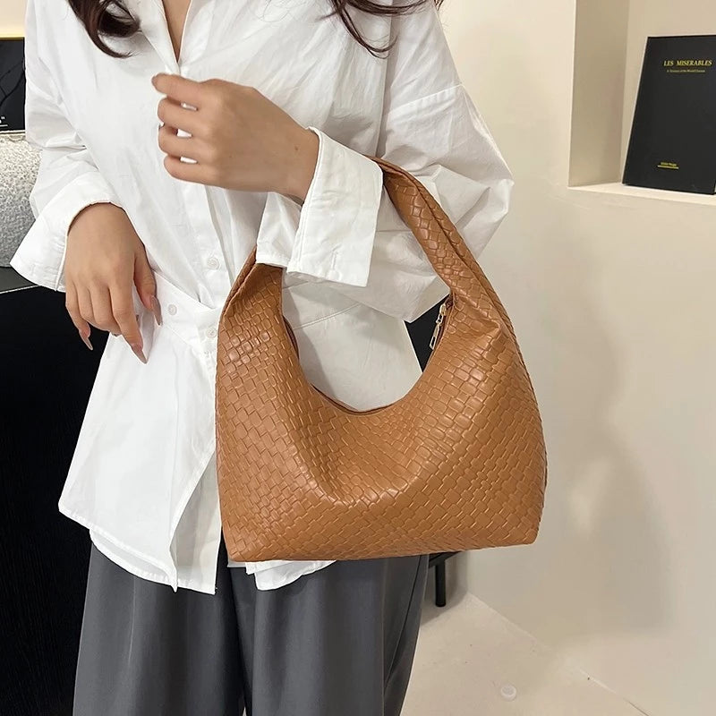 Armpit Hobo Handbag For Women Soft PU Leather