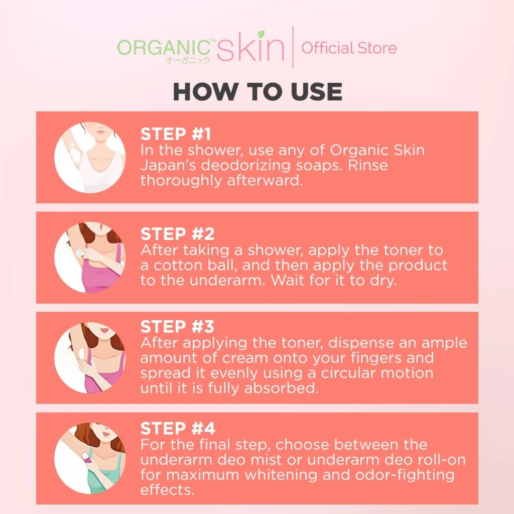 Organic Skin Japan Intensive Whitening Underarm Powder Dry Deodorant Deo Roll On