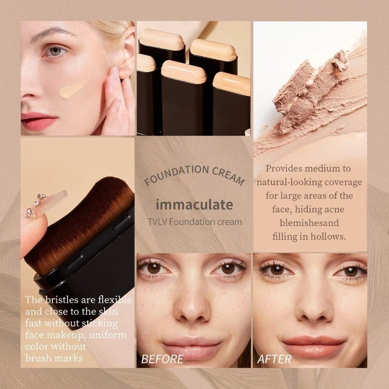 Dual-ended Eraser Foundation Stick 5 Colors Concealer Moisturizing Long Lasting Portable Design