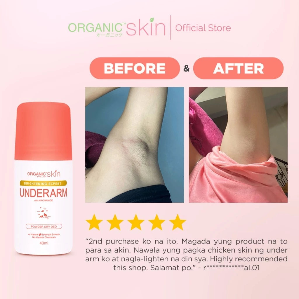Organic Skin Japan Intensive Whitening Underarm Powder Dry Deodorant Deo Roll On