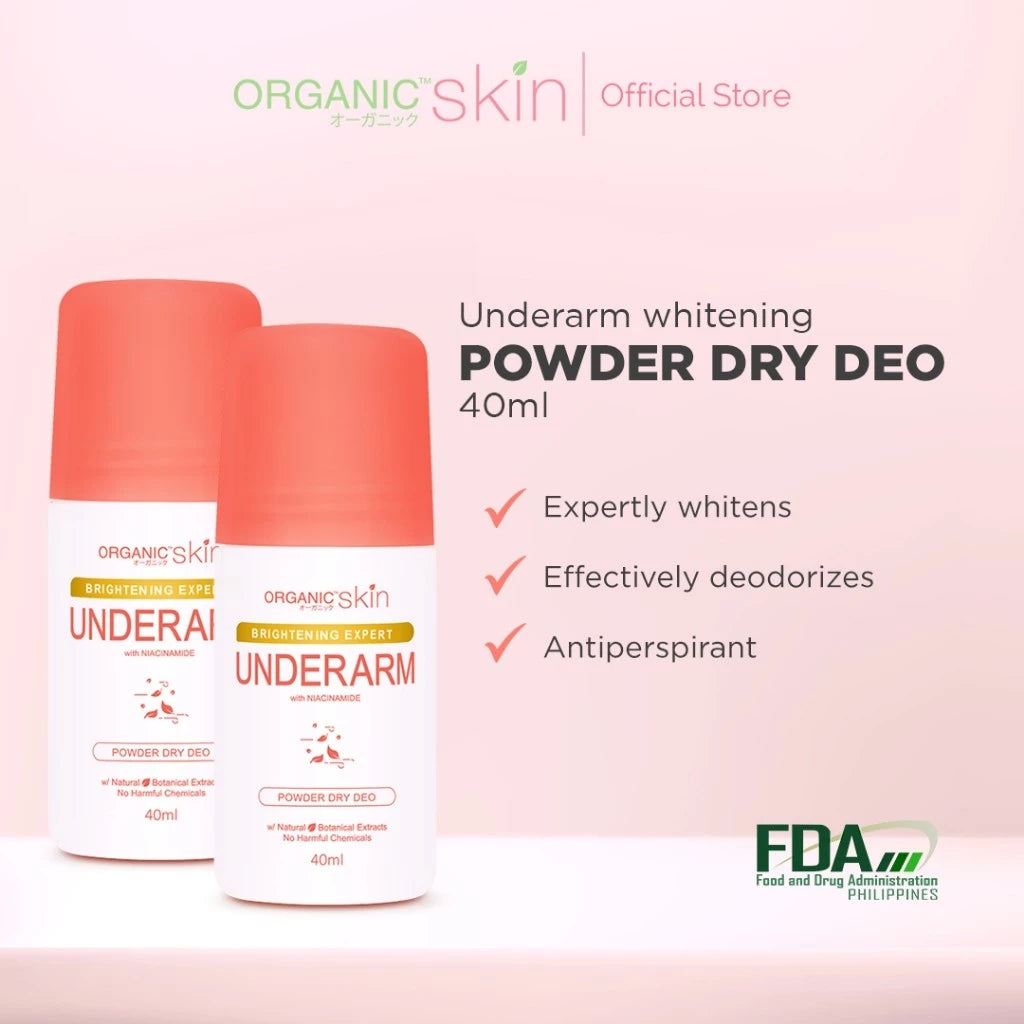 Organic Skin Japan Intensive Whitening Underarm Powder Dry Deodorant Deo Roll On