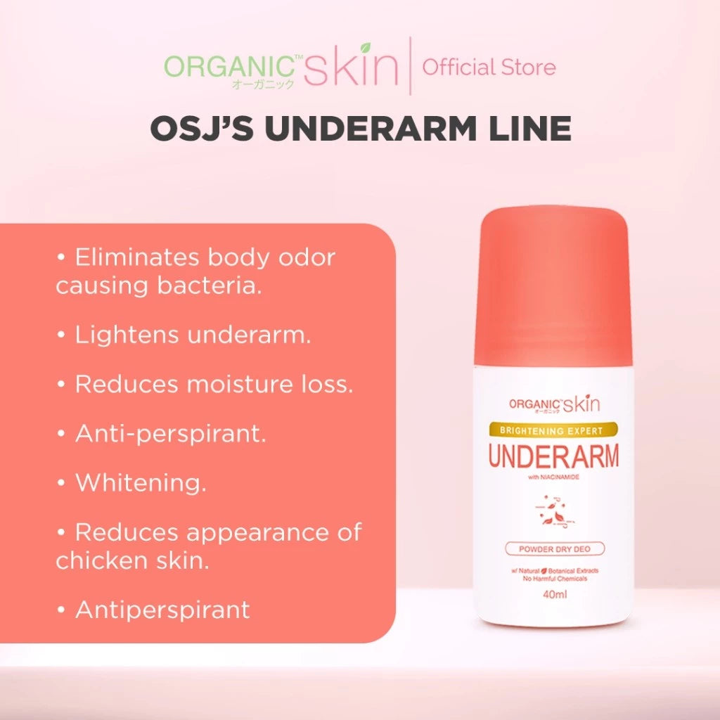 Organic Skin Japan Intensive Whitening Underarm Powder Dry Deodorant Deo Roll On