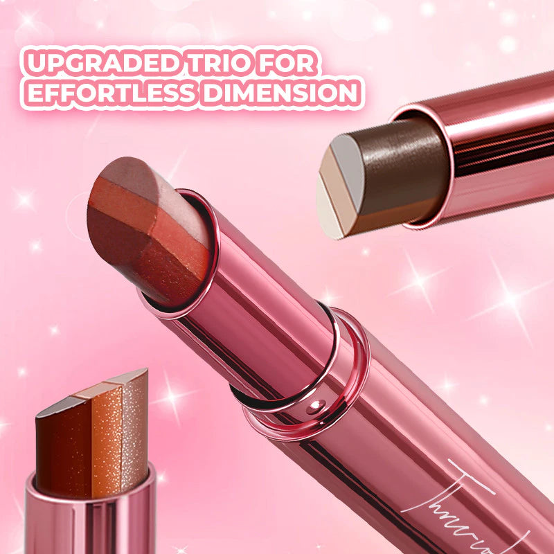TEN TWENTY 3 Color Eyeshadow Stick Waterproof Long Lasting Matte Shimmer Gradient Finish Makeup 3.5g