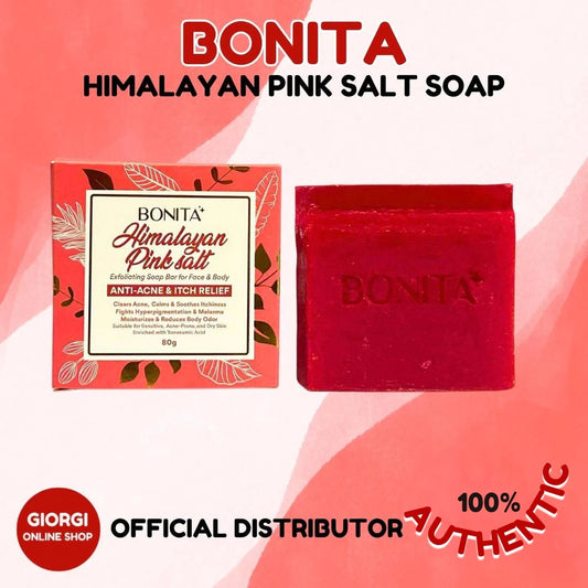 BONITA Himalayan Pink Salt Soap 80g | Anti itch Acne Antibacterial Moisturizing Scar Psoriasis