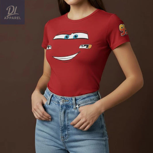 MCQUEEN DOUBLE LINING BASIC TOP FULL LENGTH POKEMON ROUND NECK PLAIN DL APPAREL tshirt women SPANDEX