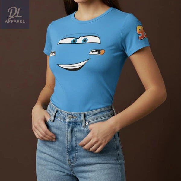 MCQUEEN DOUBLE LINING BASIC TOP FULL LENGTH POKEMON ROUND NECK PLAIN DL APPAREL tshirt women SPANDEX