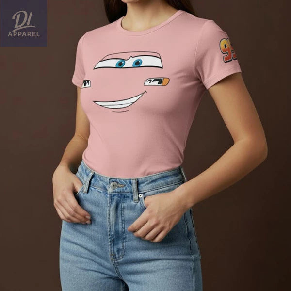 MCQUEEN DOUBLE LINING BASIC TOP FULL LENGTH POKEMON ROUND NECK PLAIN DL APPAREL tshirt women SPANDEX