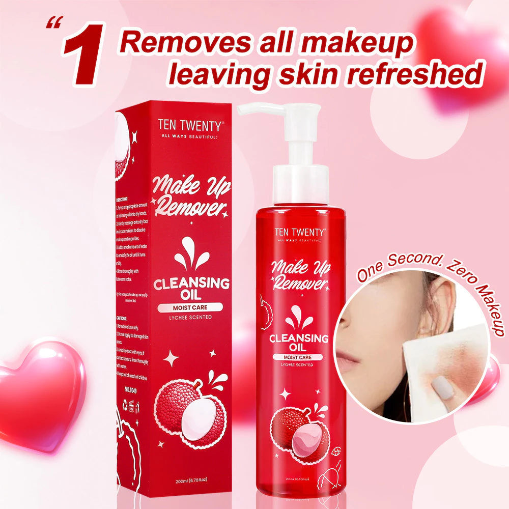 Sensitive Skin Makeup Remover - TEN TWENTY 200ml Lyehee Scented Gentle Deep Cleansing Oil