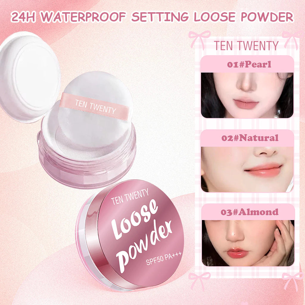 TEN TWENTY Setting Loose Powder Long Lasting Oil Control Matte Waterproof SPF50 PA++ Flawless Powder