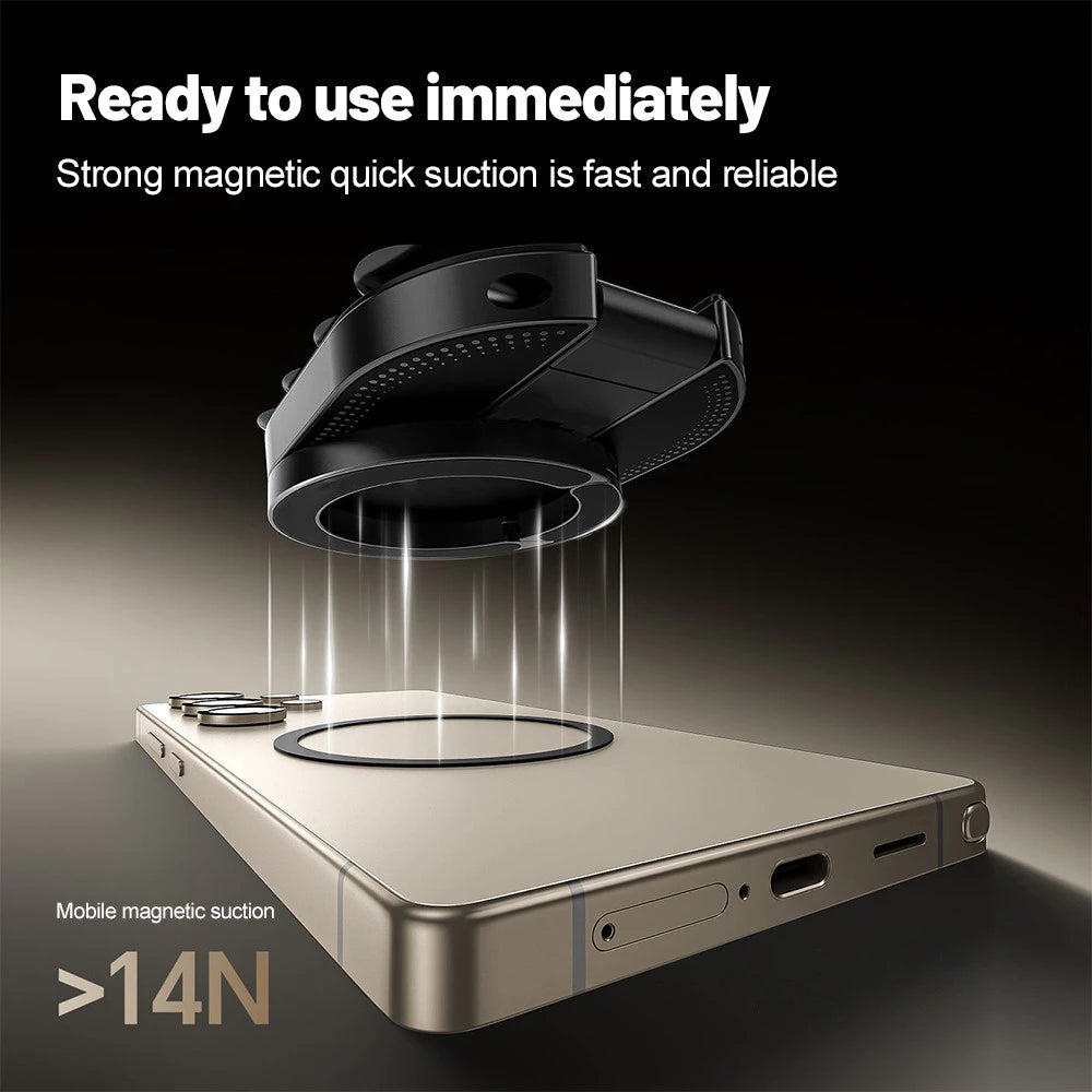 3 In 1 Magnetic Suction Cup Phone Stand 360° Rotatable Foldable Bracket For Live Streaming