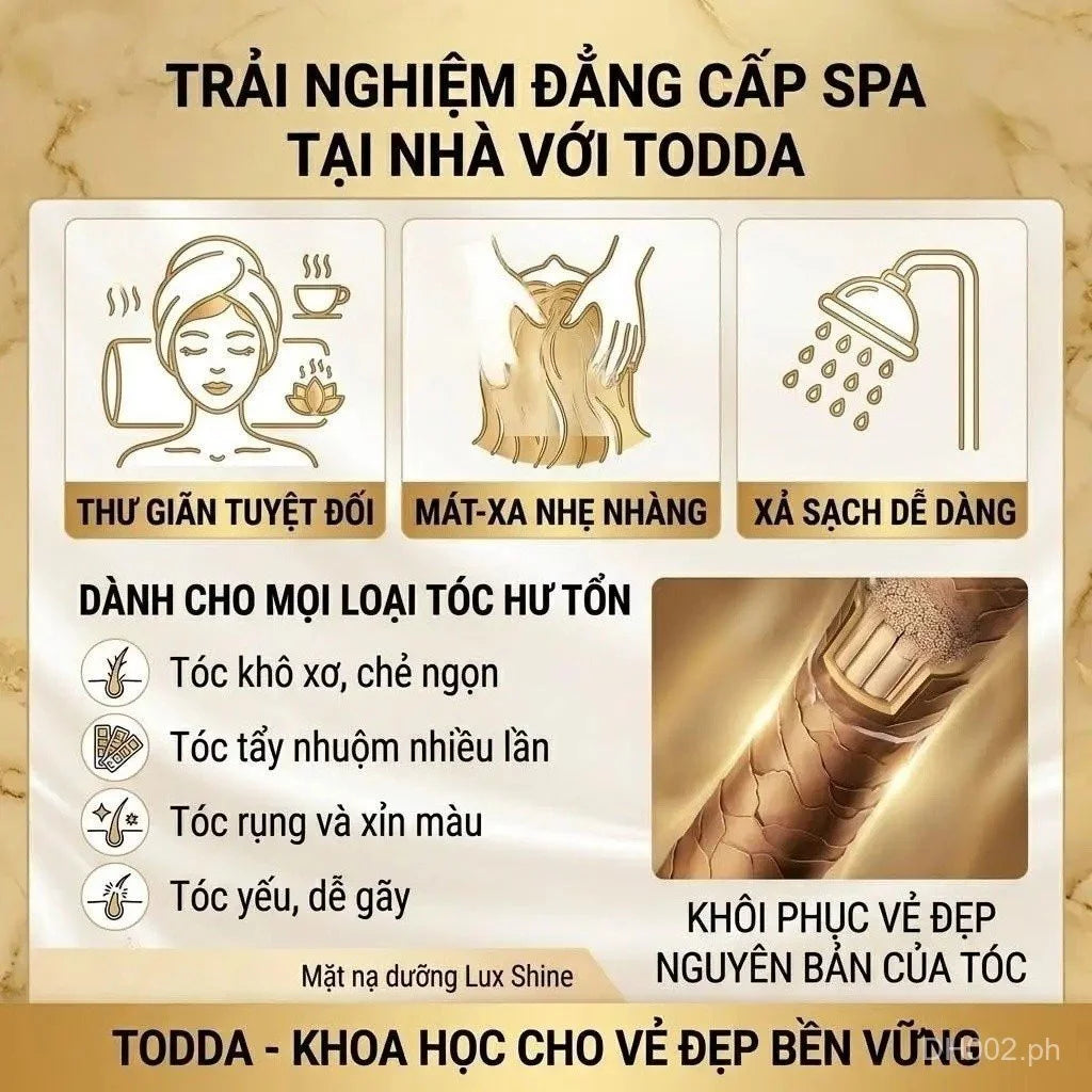TODDA Caviar hair mask contains fresh keratin and premium amino acids that help restore hair, leaving it soft and smooth