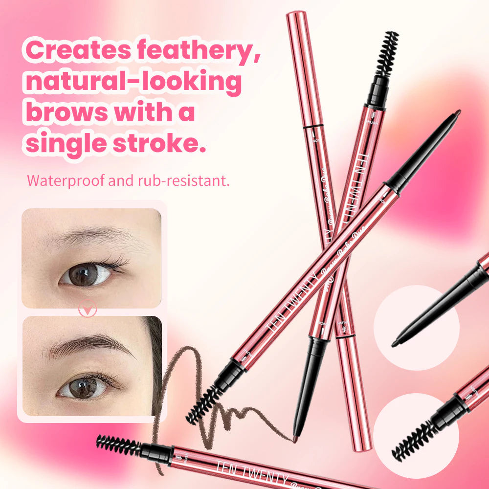 TEN TWENTY Double Heads Eyebrow Pencil Waterproof Long Lasting Fine 2in1 Dual-Effect Brow Definer