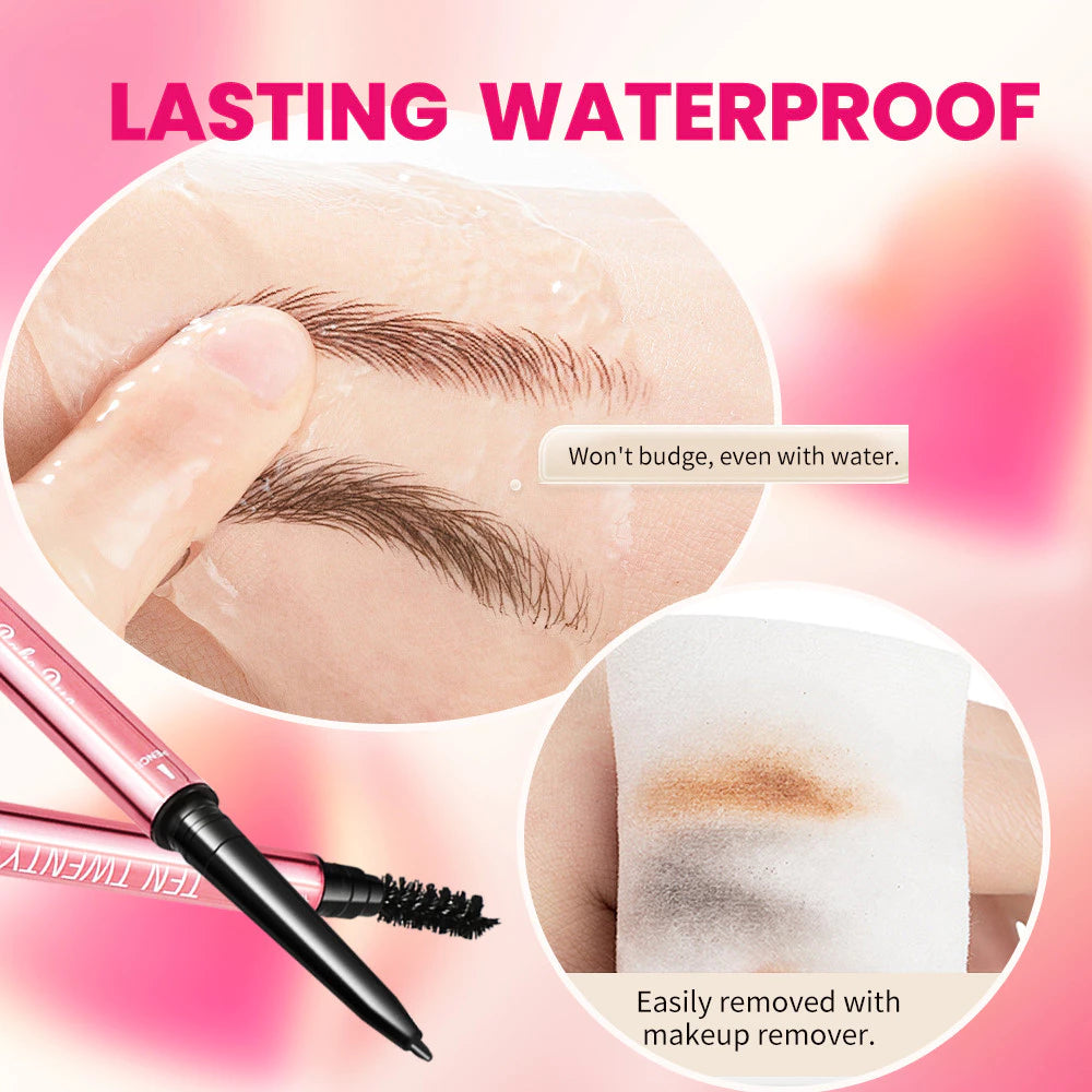 TEN TWENTY Double Heads Eyebrow Pencil Waterproof Long Lasting Fine 2in1 Dual-Effect Brow Definer