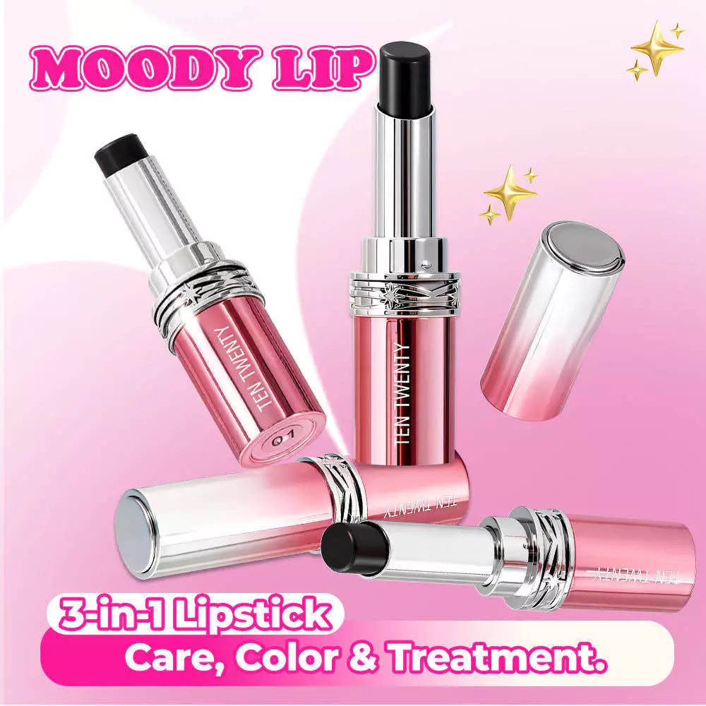 TEN TWENTY Moody Lip Changing Color Lipstick Waterproof Moisturizing Long Lasting Watery Silky Wear