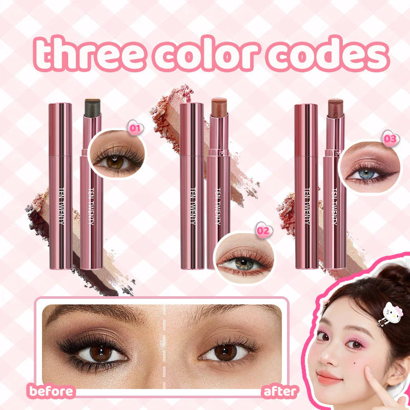 TEN TWENTY 3 Color Eyeshadow Stick Waterproof Long Lasting Matte Shimmer Gradient Finish Makeup 3.5g
