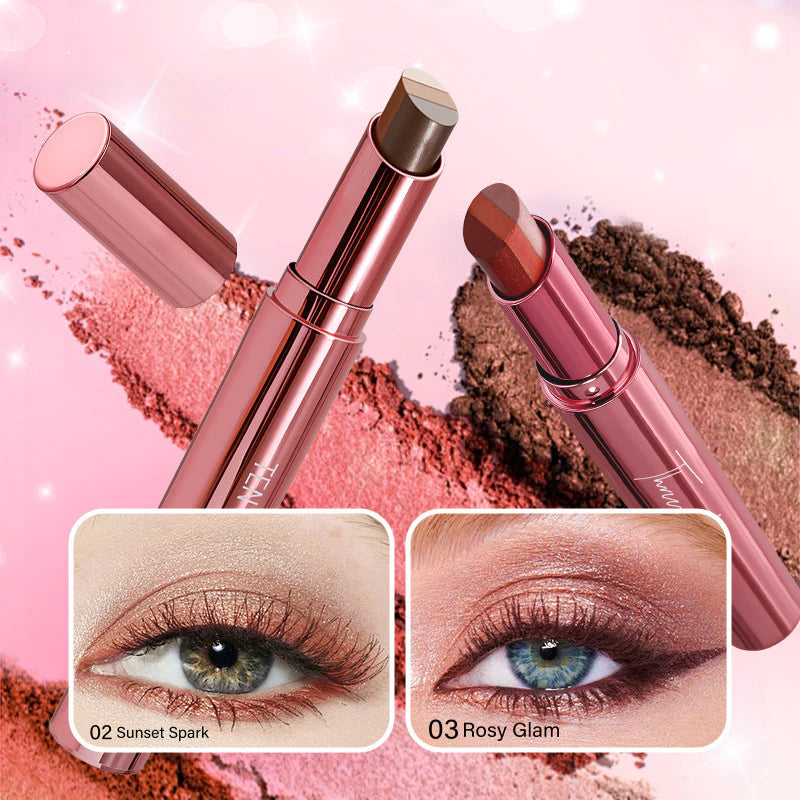 TEN TWENTY 3 Color Eyeshadow Stick Waterproof Long Lasting Matte Shimmer Gradient Finish Makeup 3.5g