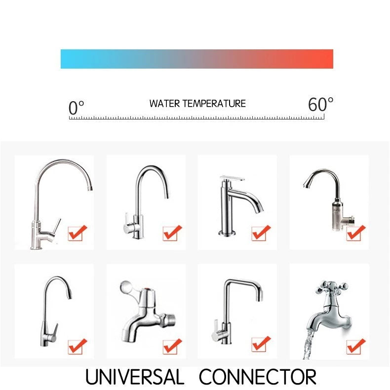 360 Degree Rotation Faucet Filter with Splash Proof Water Filter for Kitchen and Bathroom - Plastic