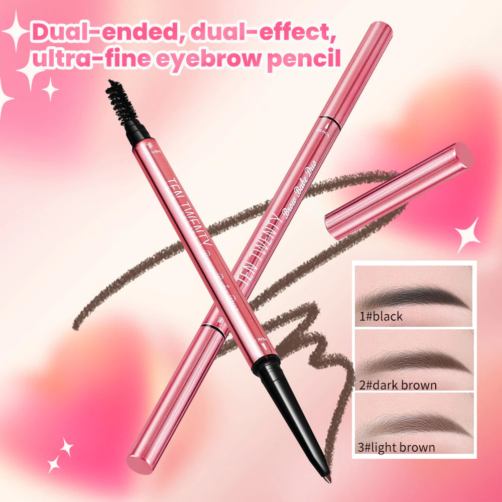TEN TWENTY Double Heads Eyebrow Pencil Waterproof Long Lasting Fine 2in1 Dual-Effect Brow Definer