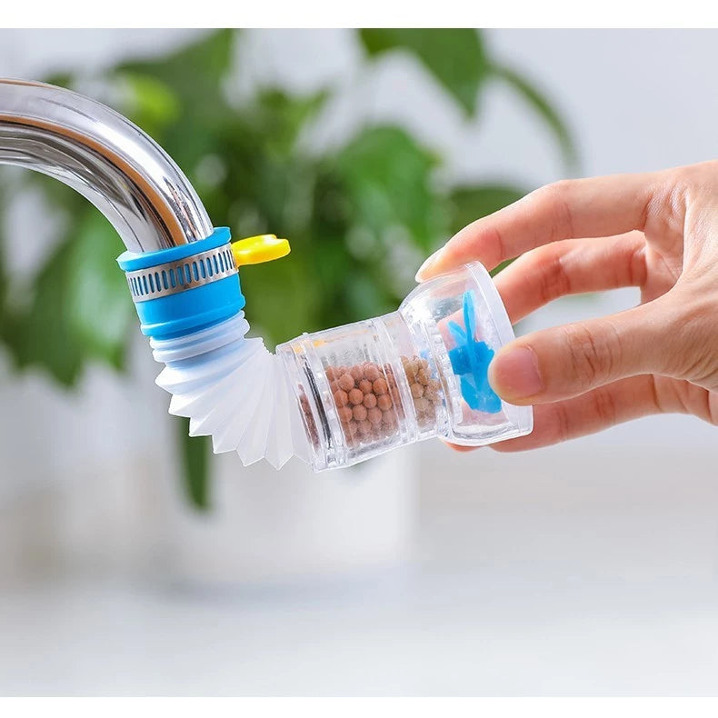 360 Degree Rotation Faucet Filter with Splash Proof Water Filter for Kitchen and Bathroom - Plastic