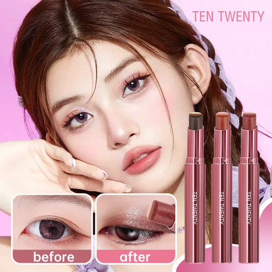 TEN TWENTY 3 Color Eyeshadow Stick Waterproof Long Lasting Matte Shimmer Gradient Finish Makeup 3.5g