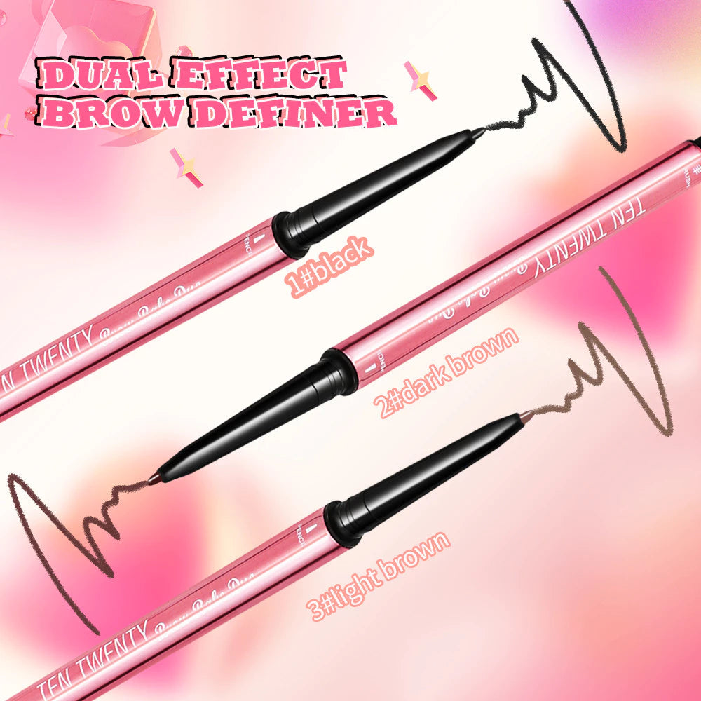 TEN TWENTY Double Heads Eyebrow Pencil Waterproof Long Lasting Fine 2in1 Dual-Effect Brow Definer
