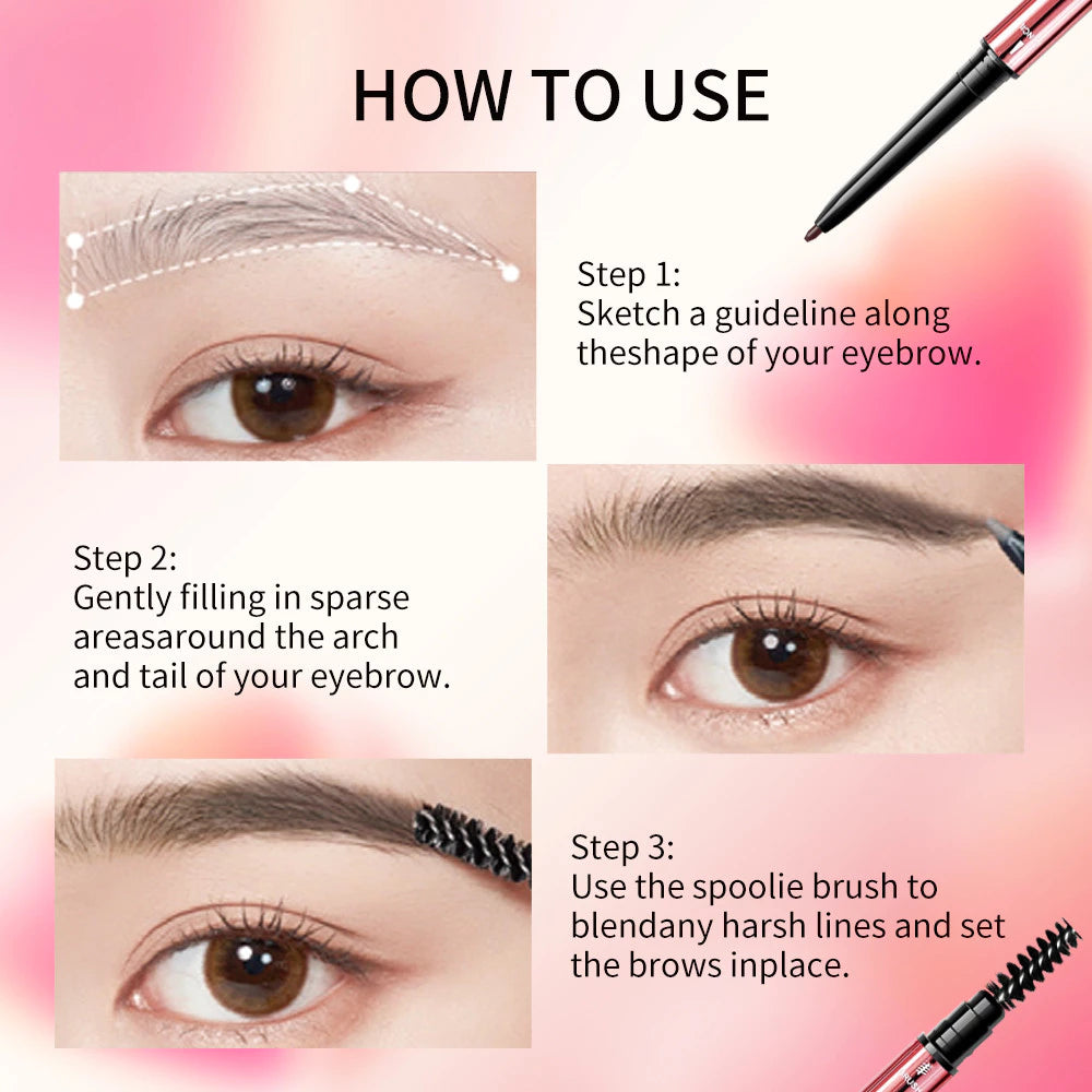 TEN TWENTY Double Heads Eyebrow Pencil Waterproof Long Lasting Fine 2in1 Dual-Effect Brow Definer