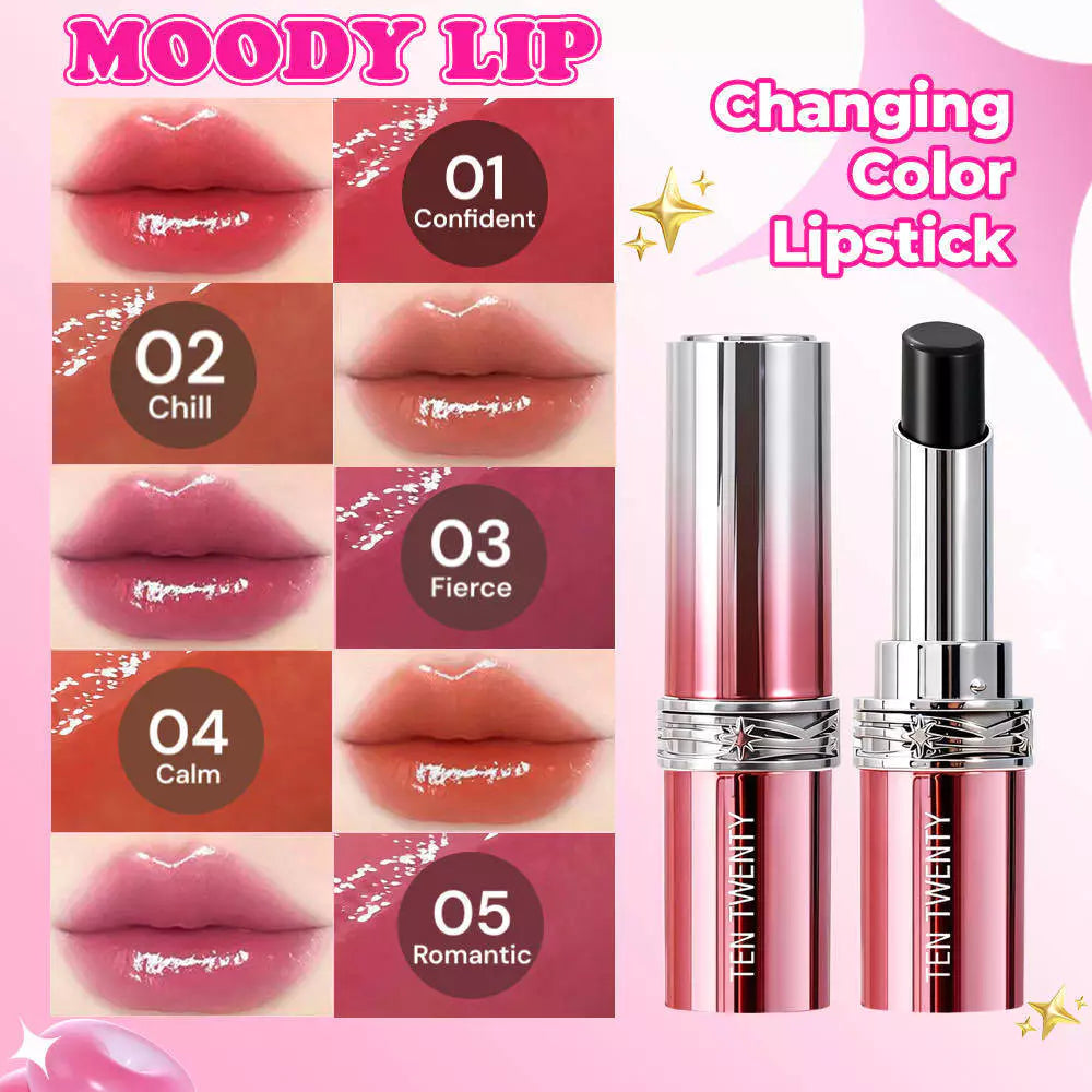 TEN TWENTY Moody Lip Changing Color Lipstick Waterproof Moisturizing Long Lasting Watery Silky Wear