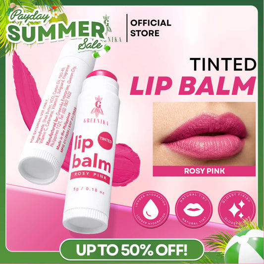 [ VITAMIN LIP BALM - ROSY PINK ] Greenika Glints Tinted Lip Balm for Natural Shades Plumper Lips