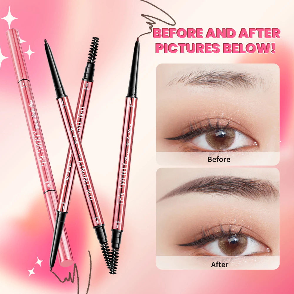 TEN TWENTY Double Heads Eyebrow Pencil Waterproof Long Lasting Fine 2in1 Dual-Effect Brow Definer