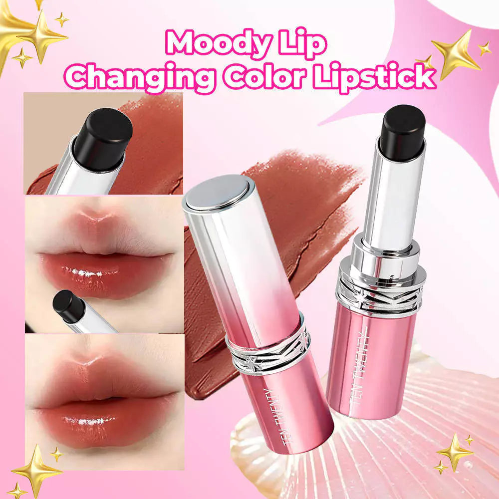 TEN TWENTY Moody Lip Changing Color Lipstick Waterproof Moisturizing Long Lasting Watery Silky Wear
