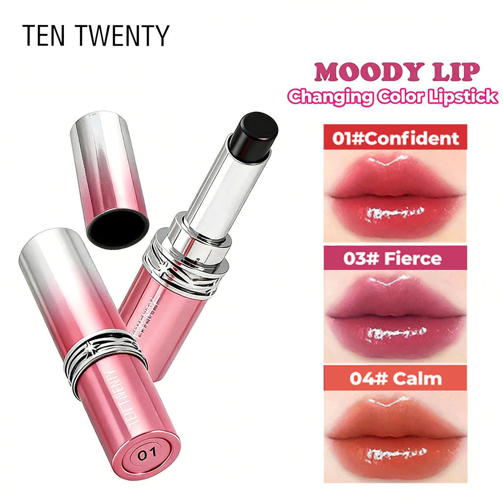 TEN TWENTY Moody Lip Changing Color Lipstick Waterproof Moisturizing Long Lasting Watery Silky Wear