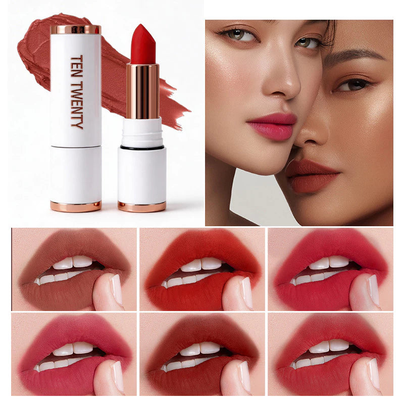 TEN TWENTY Velvet Matte Lipstick Lip Cheek Tint Double Use Waterproof 24H Long Lasting Silky Makeup