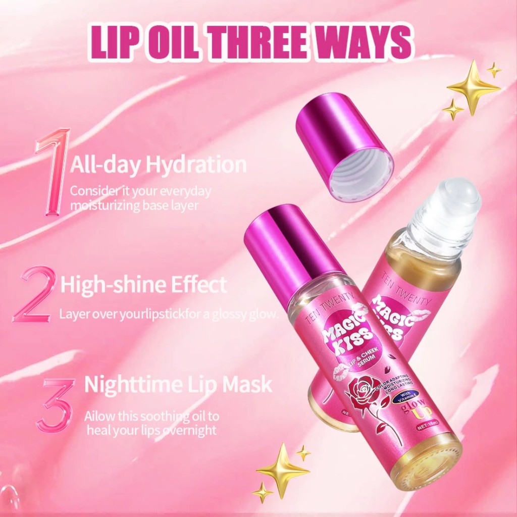 Ten Twenty Magic Kiss 2in1 Lip & Cheek Tint Long-Lasting, Hydrating Shine For Kissable & Natural Lip