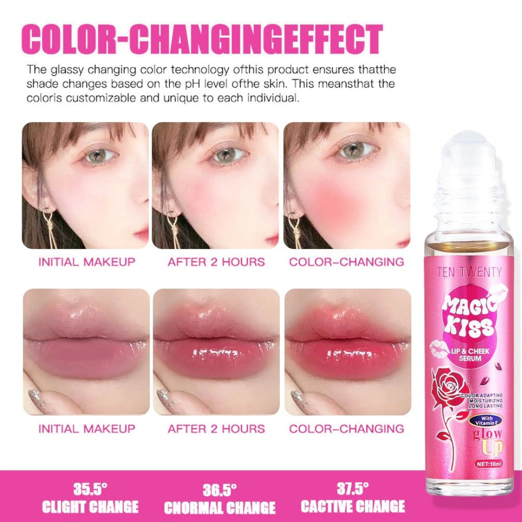 Ten Twenty Magic Kiss 2in1 Lip & Cheek Tint Long-Lasting, Hydrating Shine For Kissable & Natural Lip
