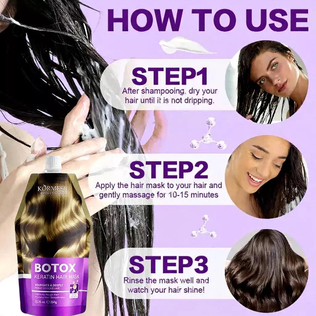 Buy 1 Take 1 Keratin Hair Mask Set – Botox Repair + Argan Oil Nourish for Smooth and Shiny Hair