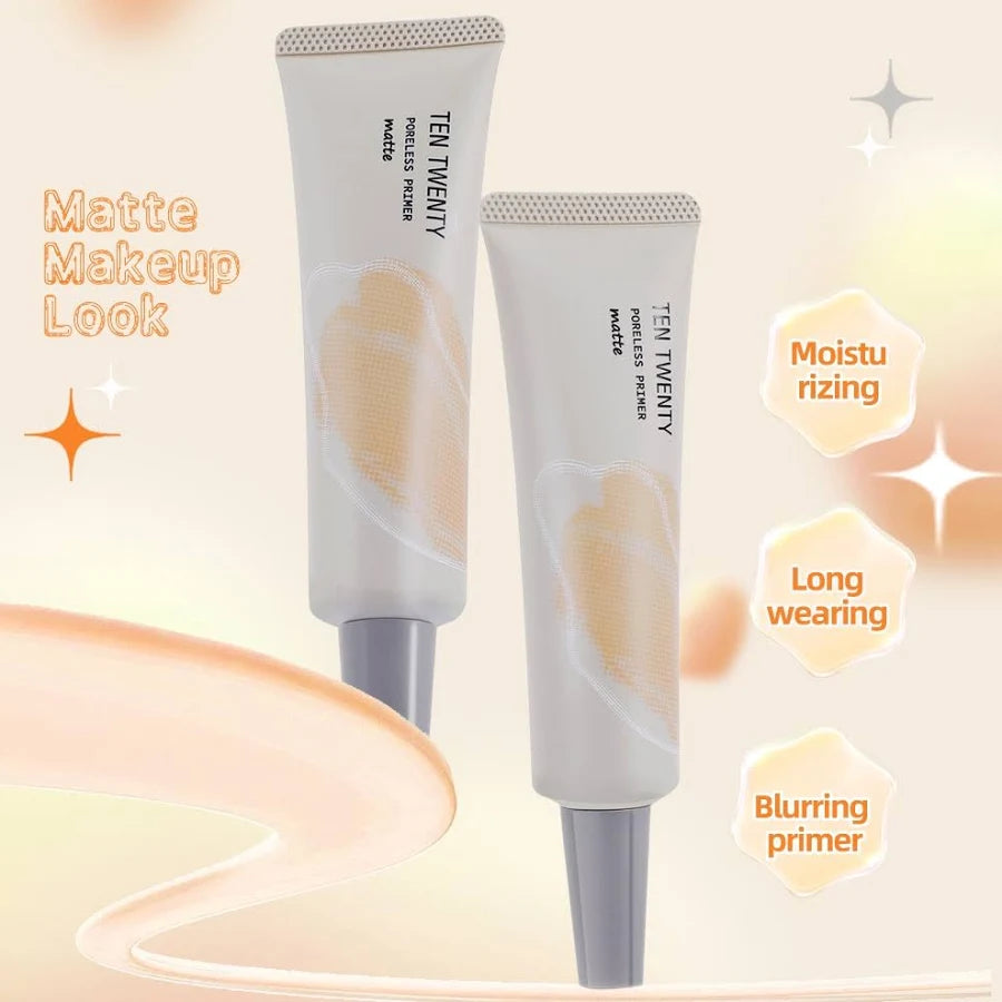 TEN TWENTY Poreless Matte Primer – Long-Lasting Flawless Base, Smooths Pores & Controls OiL