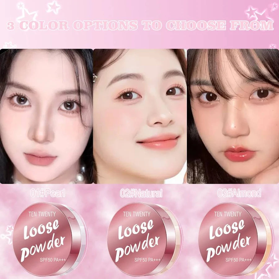 TEN TWENTY Setting Loose Powder Long Lasting Oil Control Matte Waterproof SPF50 PA++ Flawless Powder