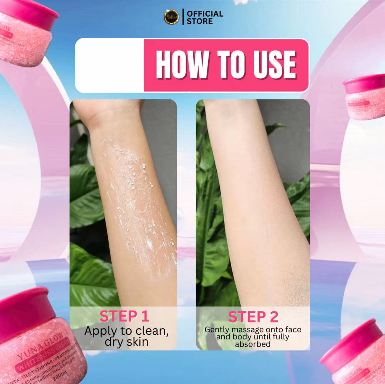 BMRS Yuna Glow Whitening Cream with Placenta, Glutathione and Dragon Blood Extract