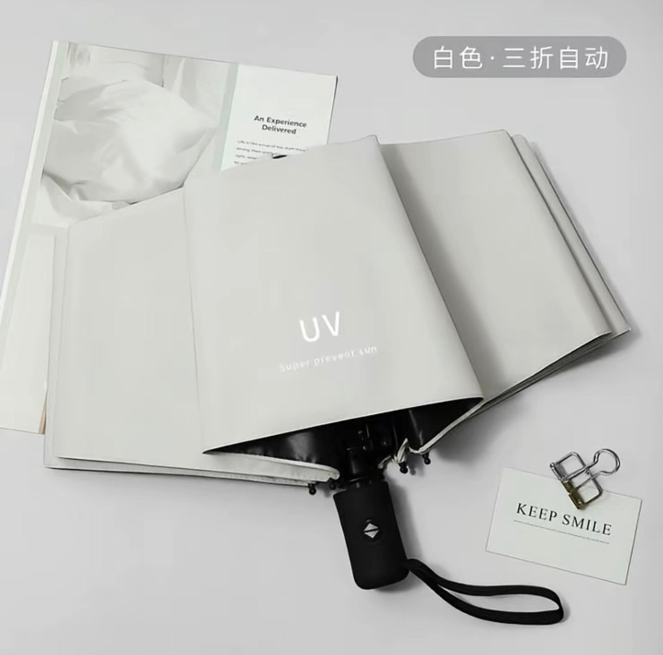 UV Auto Umbrella Windproof, Fiberglass Frame Lightweight Travel Rain Umbrella for Commute Men Women